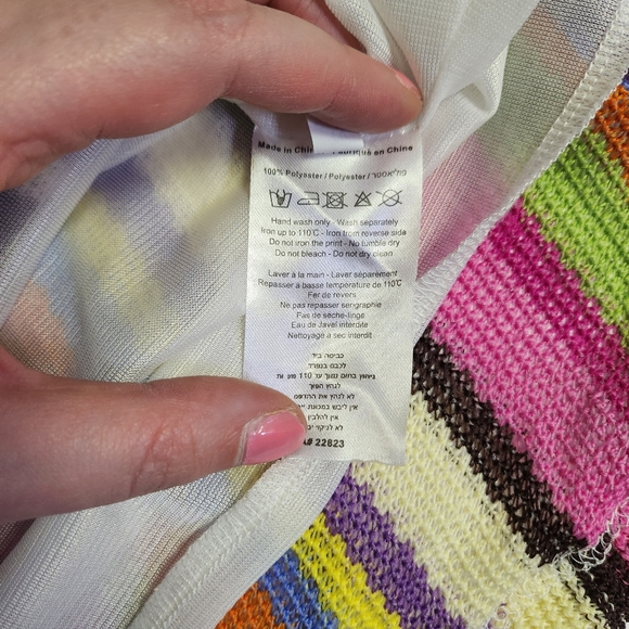 Anama Crochet Striped Mini Dress Swimswuit Coverup Resortwear Summer NWT Small - Picture 15 of 15